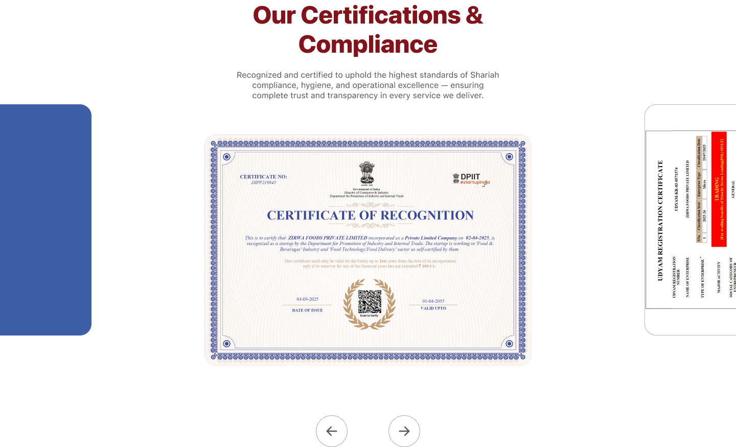 Domestic certification